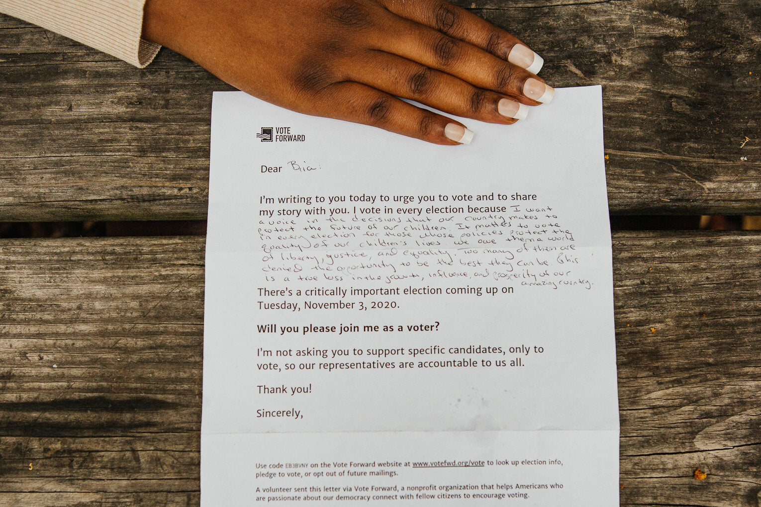 Vote Forward Letter Writing